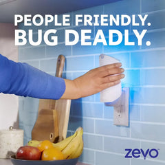 Zevo Flying Insect Indoor Light Fly Trap Starter Kit, Catches House Flies, Fruit Flies, Gnats and More - 1 Trap + 3 Refills