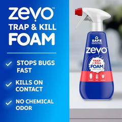 Zevo Trap & Kill Foam Trigger Spray - 12oz: Indoor Use, Flying Insects, Geraniol 0.25%