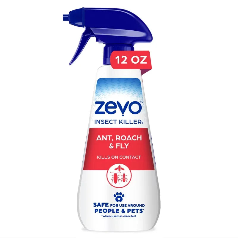 Zevo Ant Roach and Fly Multi-Insect Trigger Spray - 12 fl oz: Indoor Outdoor Use, Liquid Formula, Pump Spray